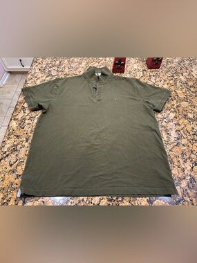 FREE Tommy Hilfiger Men's Olive Polo with Button Placket